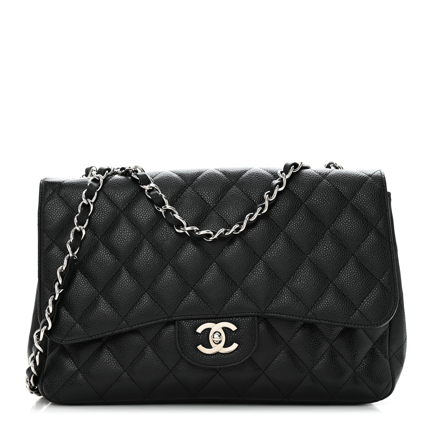 Chanel Caviar Quilted Jumbo Single Flap Black 1 of 10