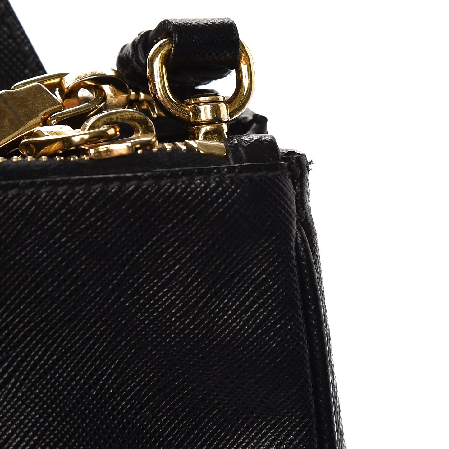 Saffiano Medium Galleria Double Zip Tote Black