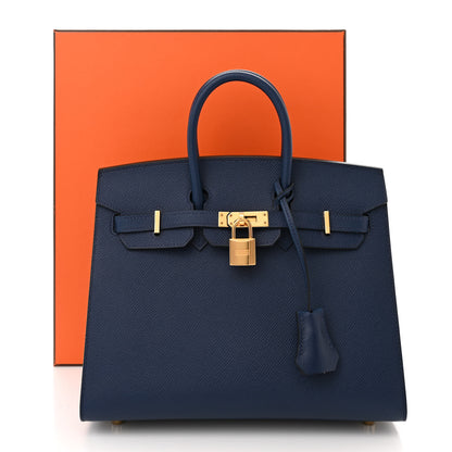 Hermes Epsom Birkin Sellier 25 Bleu Navy 12 of 12
