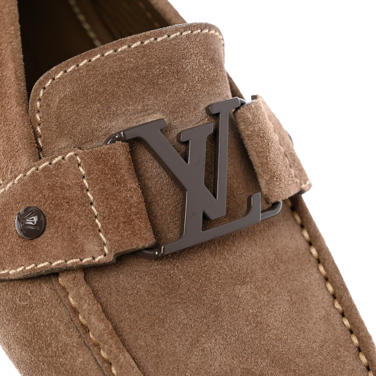 Louis Vuitton Mens Suede Monte Carlo Loafers 8 Brown 9 of 9