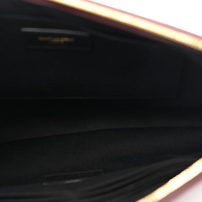 Saint Laurent Calfskin Matelasse Chevron Monogram Document Holder Amaranto 4 of 9