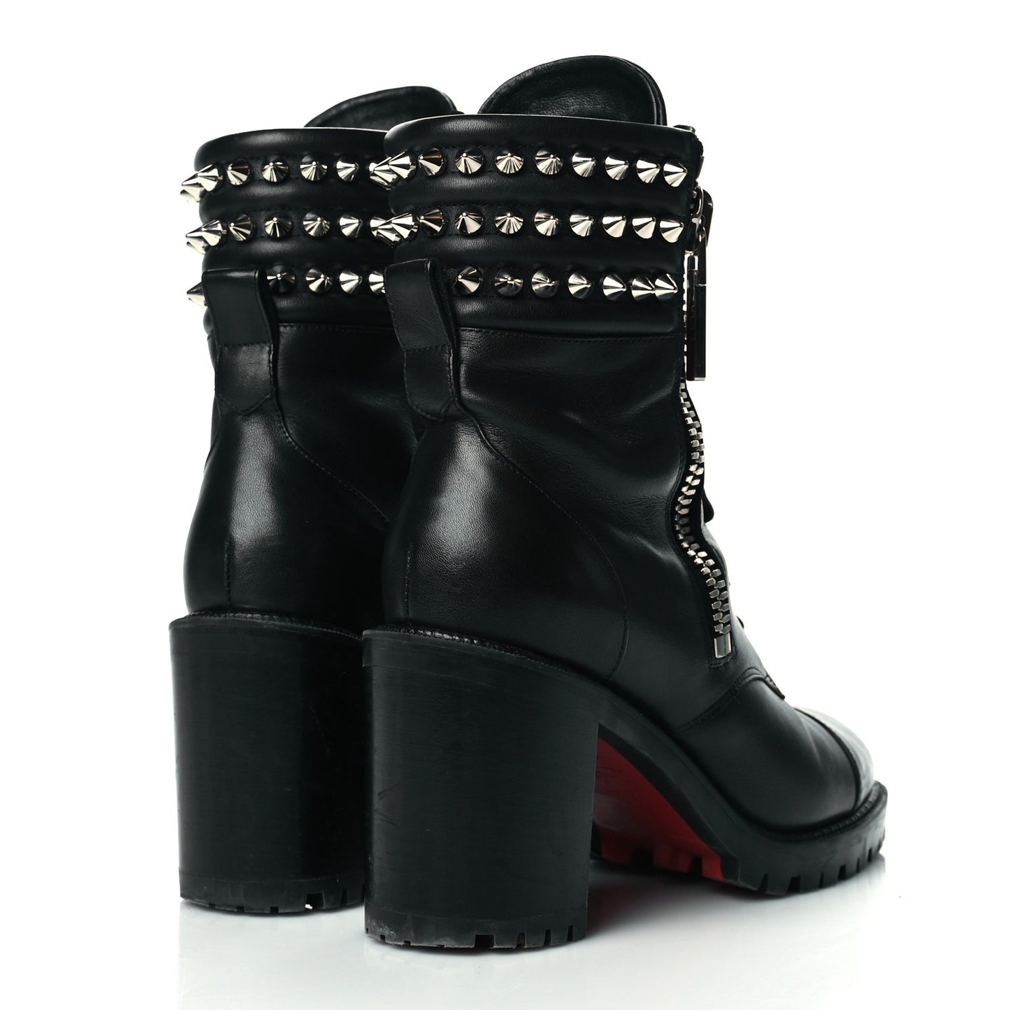 Calfskin Winter Spikes 70 Combat Boots 38 Black