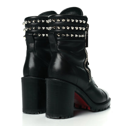 Christian Louboutin Calfskin Winter Spikes 70 Combat Boots 38 Black 4 of 7