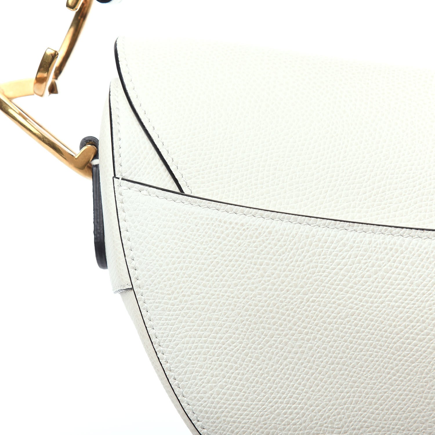 Christian Dior Grained Calfskin Saddle Bag White 9 of 9