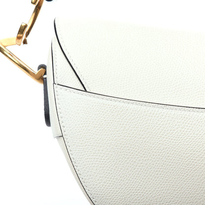 Christian Dior Grained Calfskin Saddle Bag White 9 of 9