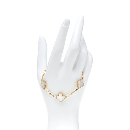 Van Cleef & Arpels 18K Yellow Gold Mother of Pearl 5 Motifs Vintage Alhambra Bracelet 2 of 7