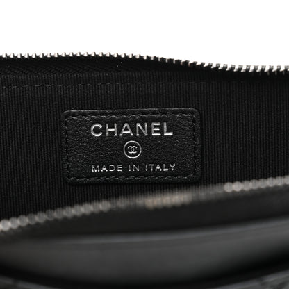 Chanel Pearly Lambskin Quilted Zip Card Holder So Black 6 of 8
