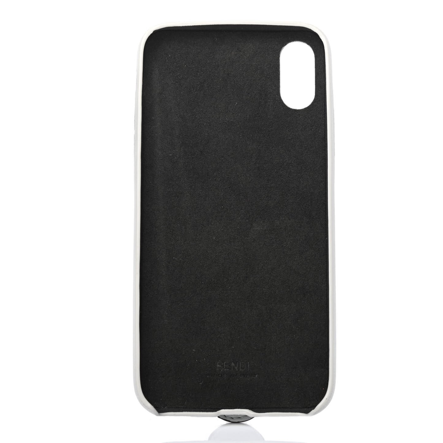 Calfskin Scalloped Studded Pearl iPhone X Case Grey