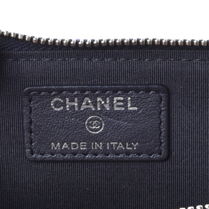 Chanel Metallic Caviar Quilted Diamond CC Key Holder Case Navy 7 of 9