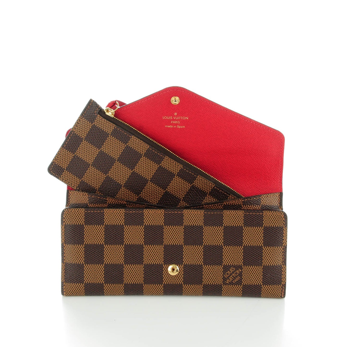 Damier Ebene Josephine Wallet Red
