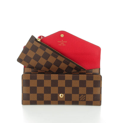 Louis Vuitton Damier Ebene Josephine Wallet Red 5 of 8