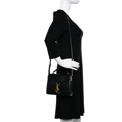 Saint Laurent Calfskin Mini Classic Monogram Cassandra Top Handle Black 2 of 10