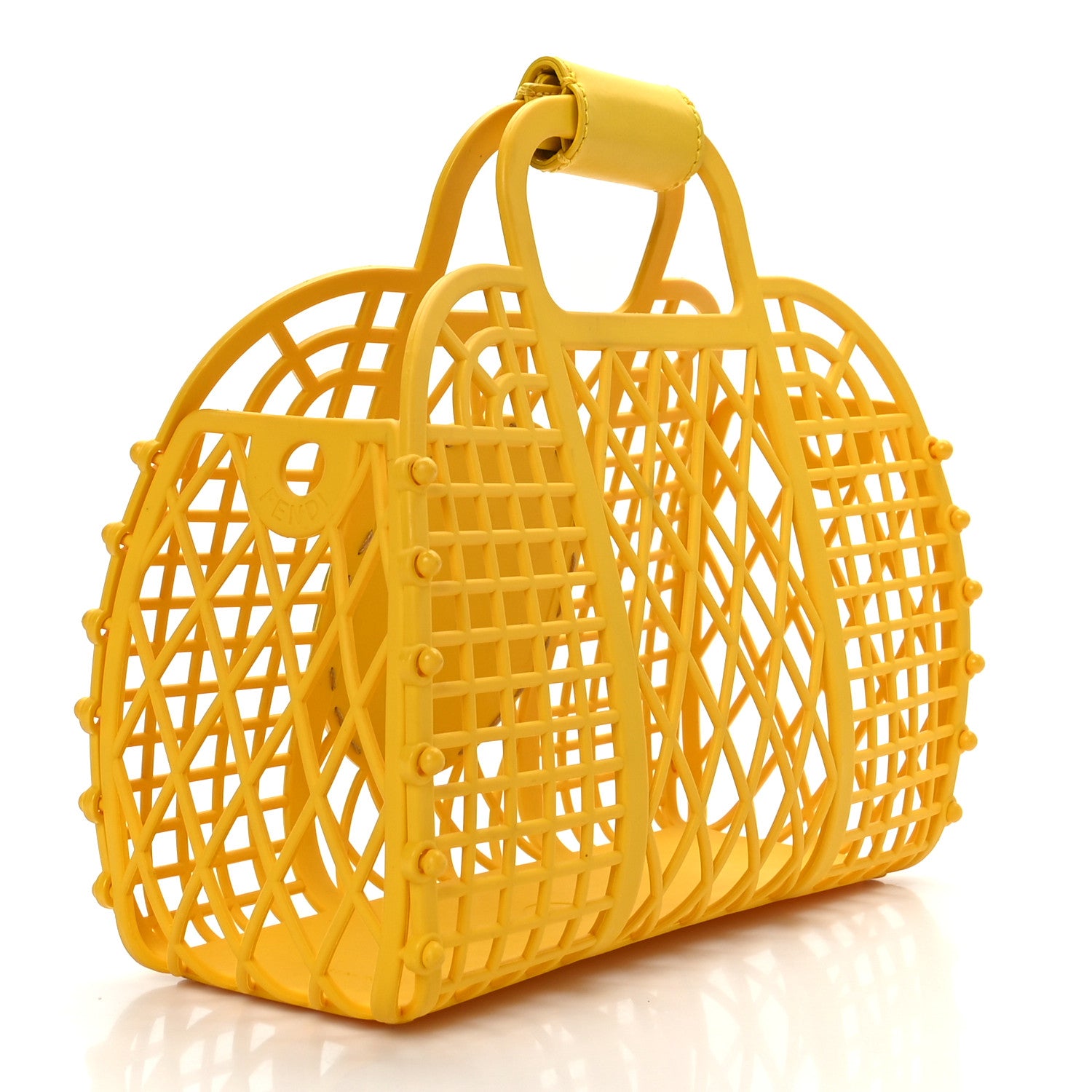 Fendi Recycled Plastic Vitello Liberty Matte Small Fendi Basket Limone 3 of 9