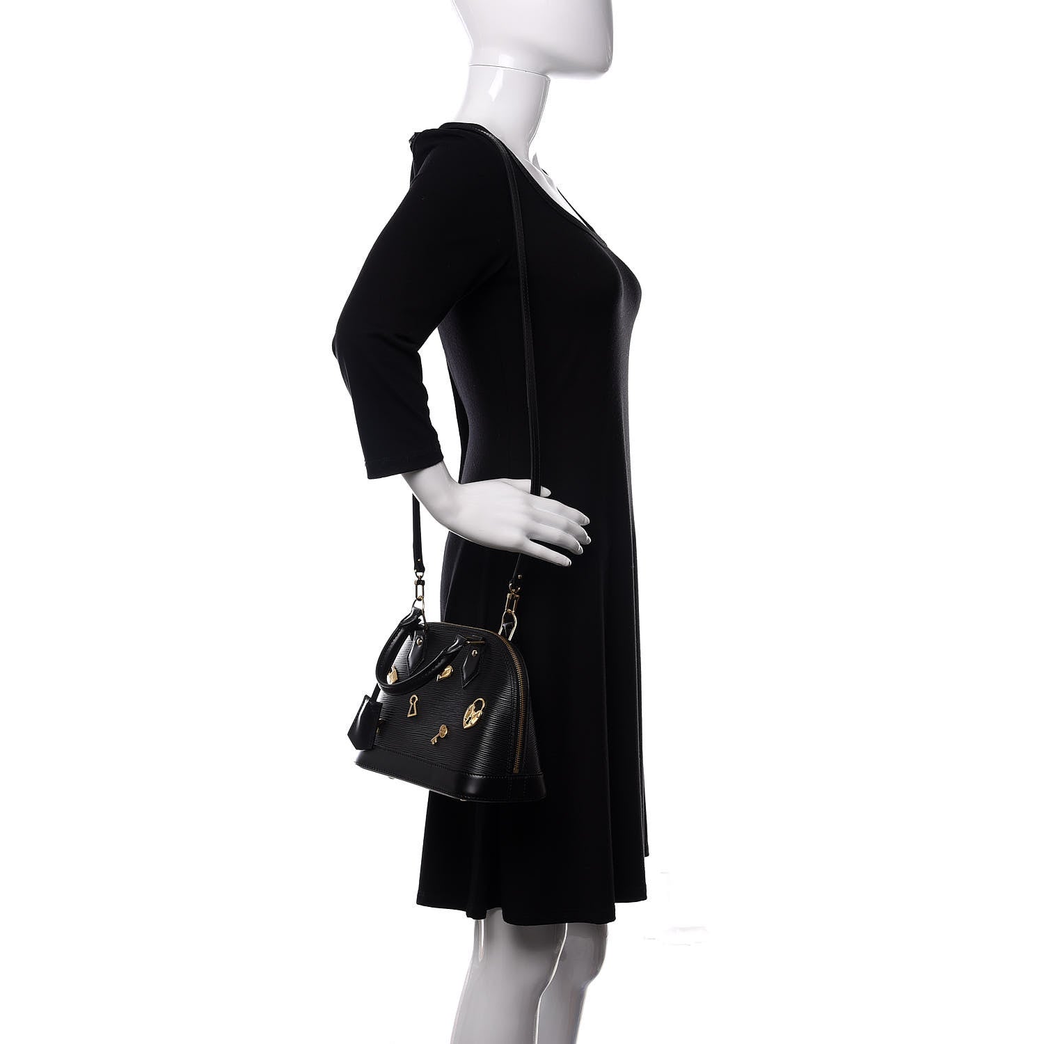Louis Vuitton Epi Love Lock Alma BB Black 2 of 10