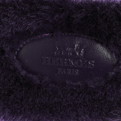 Hermes Woolskin Oran Sandals 38.5 Violet Fonce 7 of 8