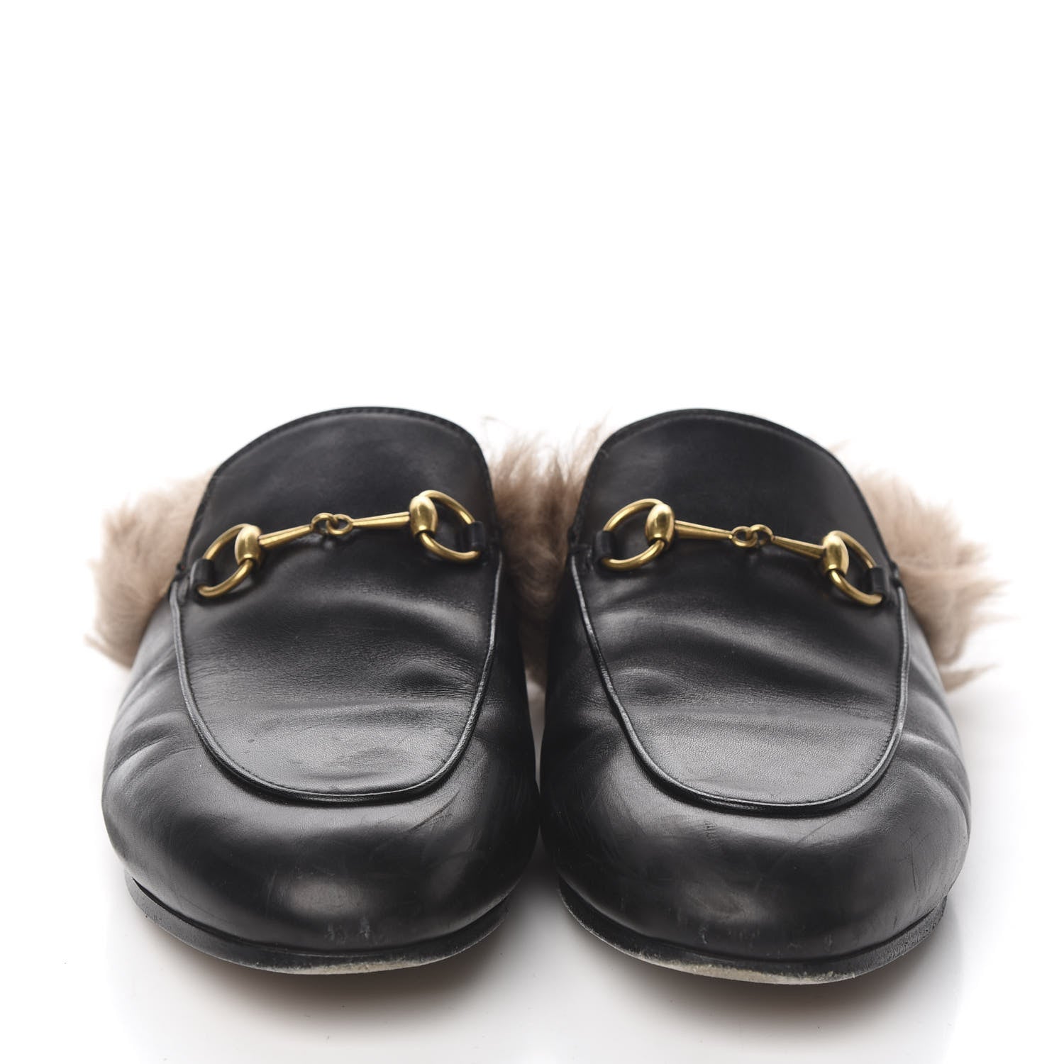 Gucci Calfskin Fur Womens Princetown Slippers 38 Black 2 of 13