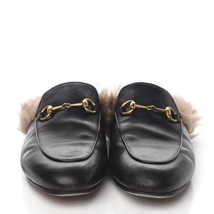 Gucci Calfskin Fur Womens Princetown Slippers 38 Black 2 of 13