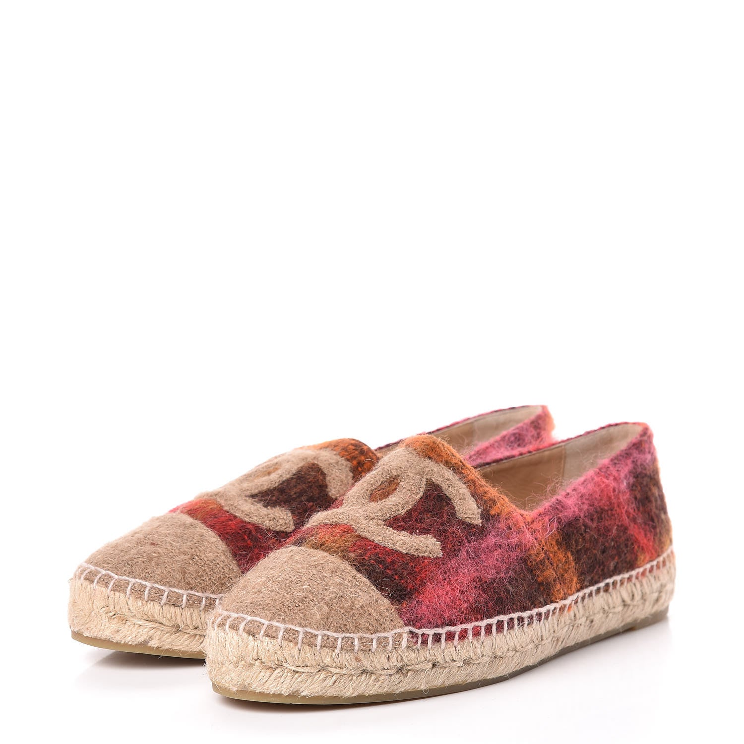 Chanel Tweed CC Espadrilles 41 Brown Pink 3 of 10