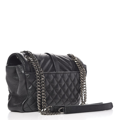 Saint Laurent Sheepskin Tri-Quilt Monogram Medium College Bag Black 3 of 18