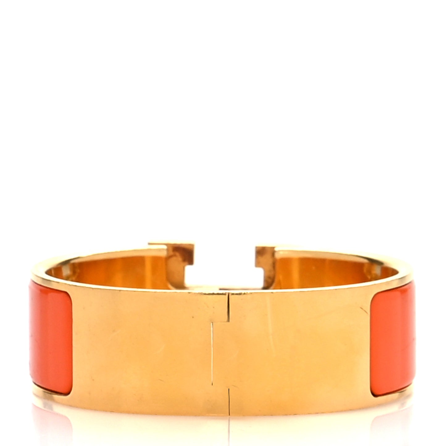Enamel Wide Clic Clac H Bracelet GM Orange