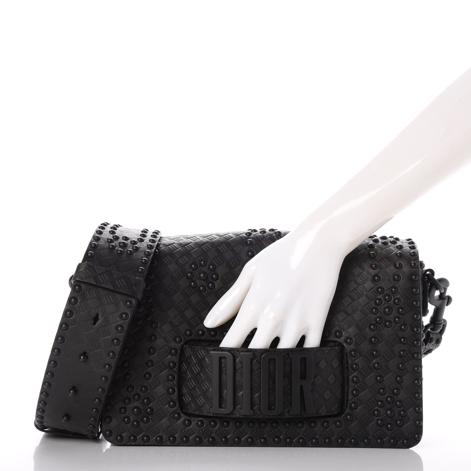 Christian Dior Calfskin Studded Dio(r)evolution Flap Bag Black 3 of 12