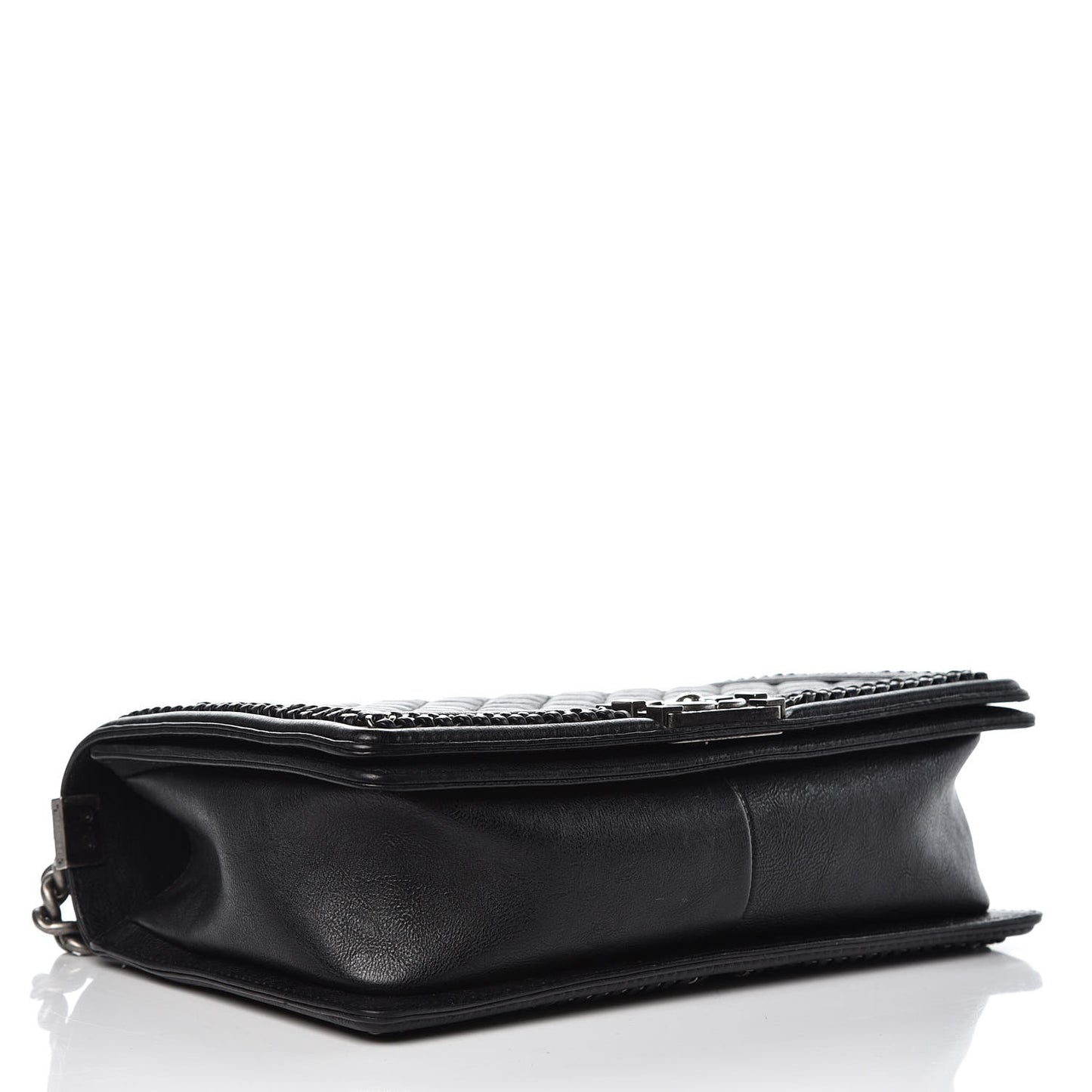 Calfskin Quilted New Medium Boy Top Handle Flap Black