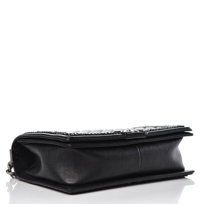 Chanel Calfskin Quilted New Medium Boy Top Handle Flap Black 5 of 16
