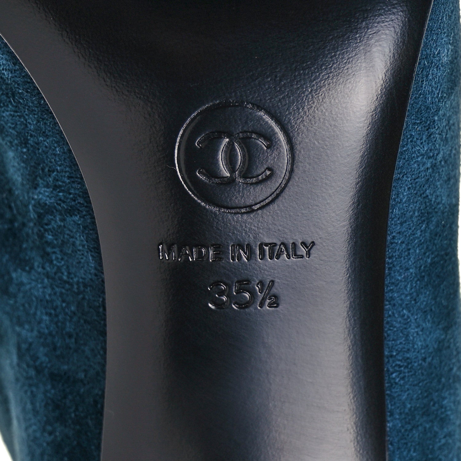 Chanel Suede Calfskin Satin Gabrielle Cap Toe Short Boots 35.5 Teal Black 6 of 8