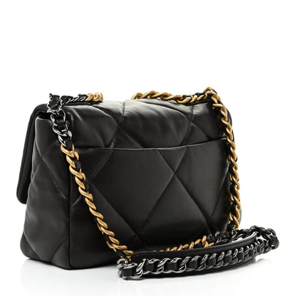 Chanel Lambskin Quilted Medium Chanel 19 Flap Dark Brown 4 of 22