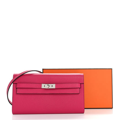 Hermes Chevre Mysore Kelly Wallet To Go Rose Mexico 11 of 11