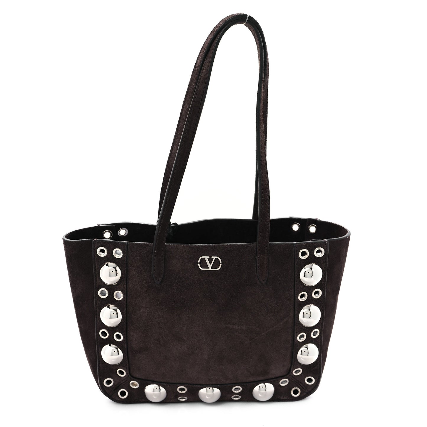 Suede Studded Mini Nellcote Shopping Tote Brown