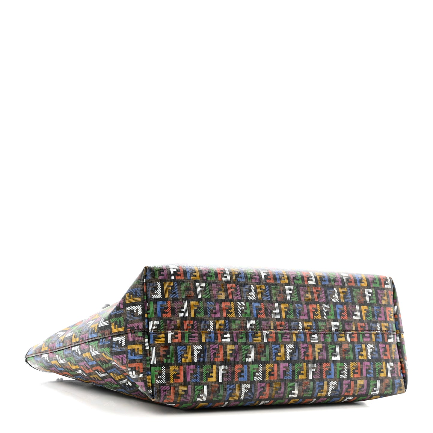 Zucca Spalmati Patent Zucchino Screen Print Medium Roll Tote Tobacco Multicolor Black