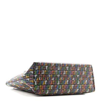 Fendi Zucca Spalmati Patent Zucchino Screen Print Medium Roll Tote Tobacco Multicolor Black 4 of 14