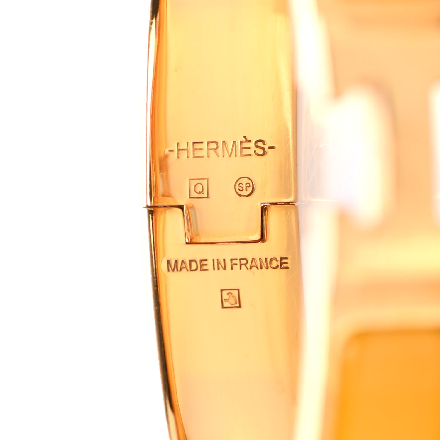 Hermes Enamel Narrow Clic Clac H Bracelet PM Jaune Madras 4 of 4