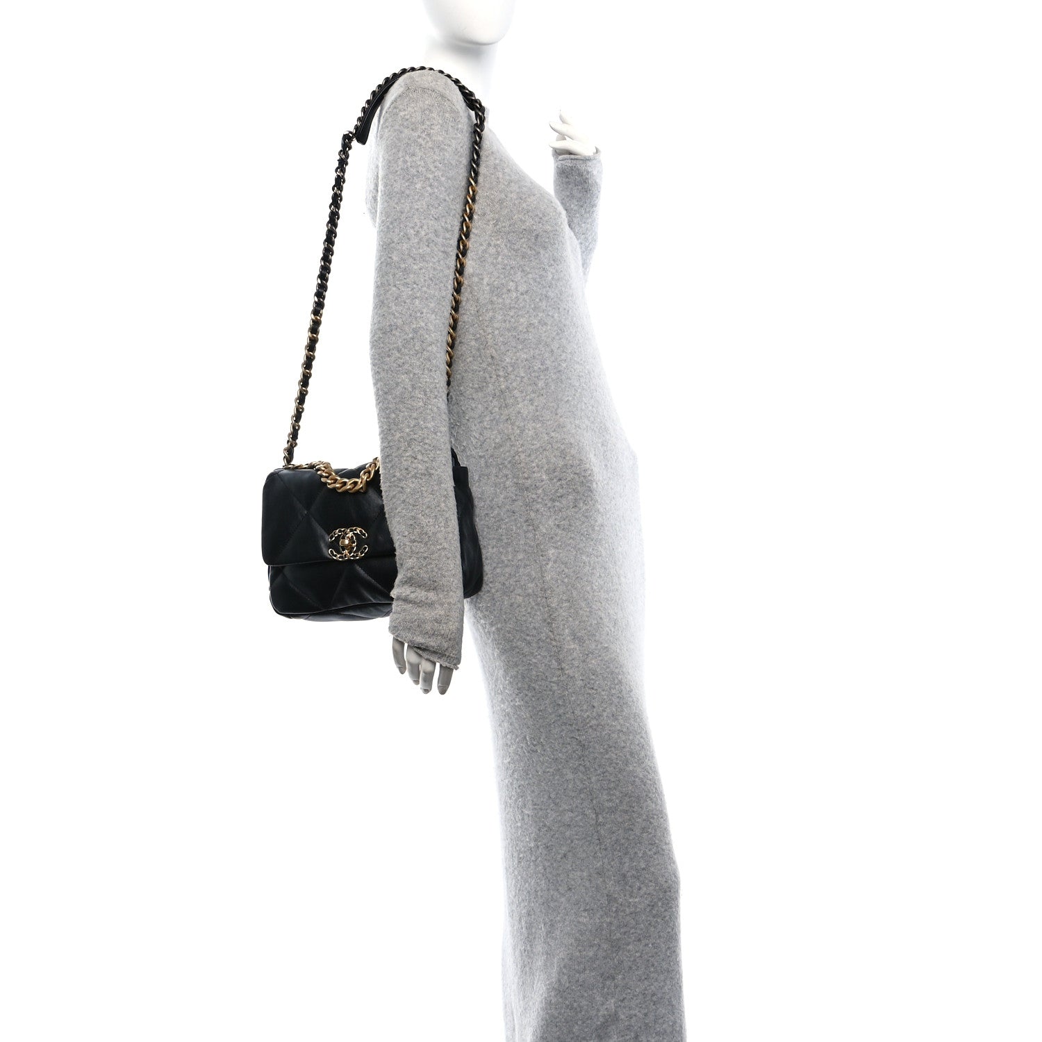Chanel Lambskin Quilted Medium Chanel 19 Flap Black 2 of 11