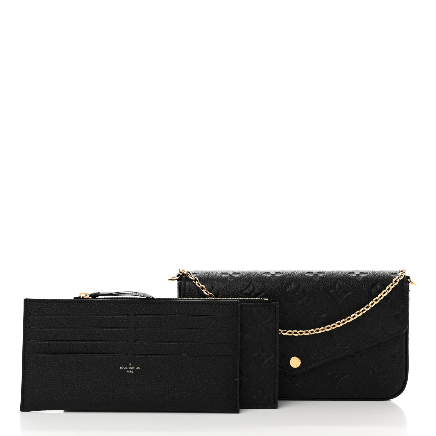 Louis Vuitton Empreinte Pochette Felicie Chain Wallet Black 3 of 12