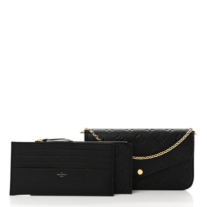 Louis Vuitton Empreinte Pochette Felicie Chain Wallet Black 3 of 12