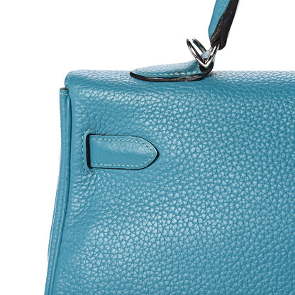 Hermes Taurillon Clemence Kelly Retourne 35 Bleu Izmir 29 of 33