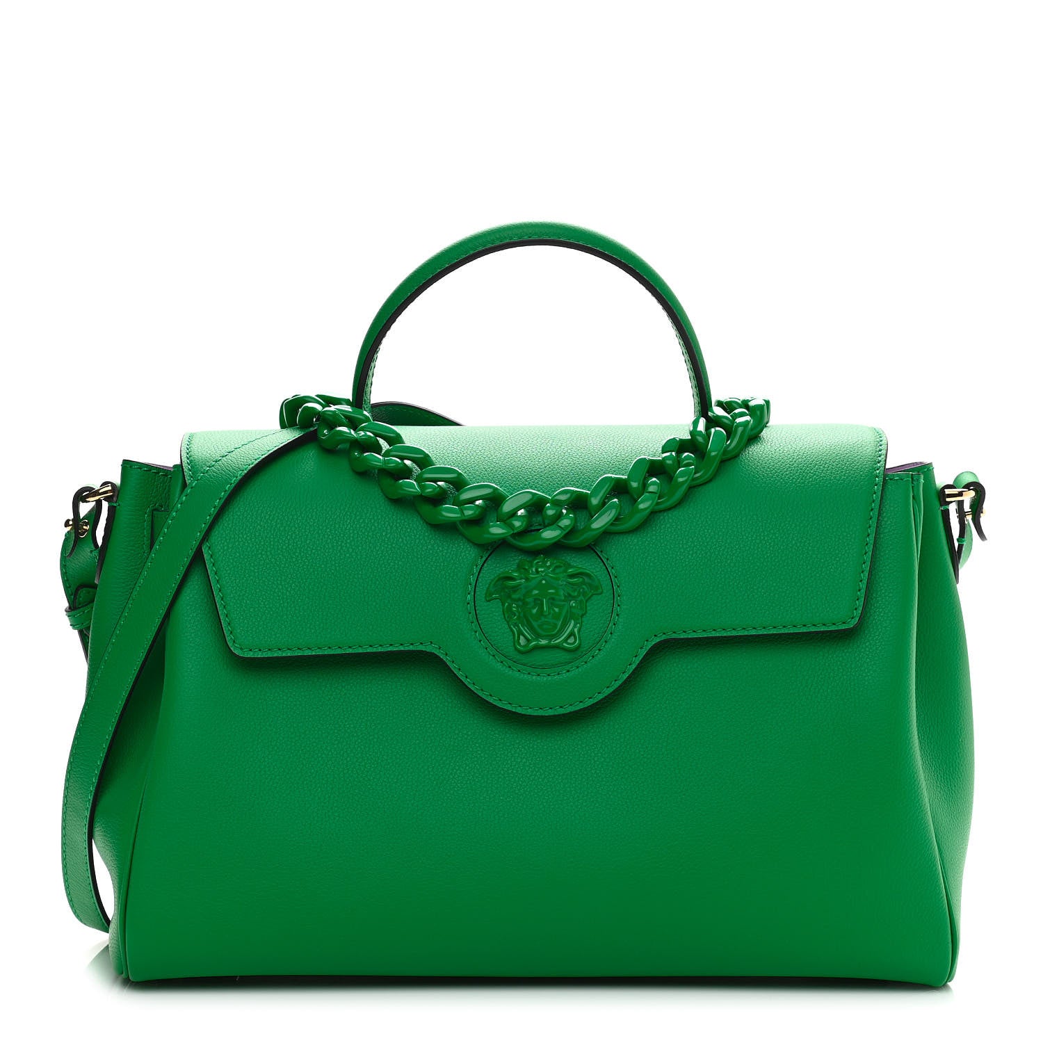 Versace Calfskin Large La Medusa Bag Green 1 of 9