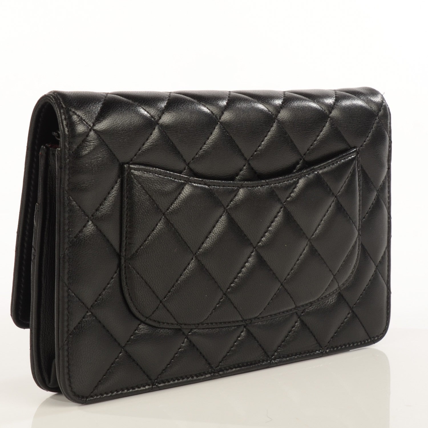 Chanel Lambskin Quilted Wallet On Chain WOC Black 3 of 9