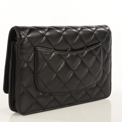 Chanel Lambskin Quilted Wallet On Chain WOC Black 3 of 9
