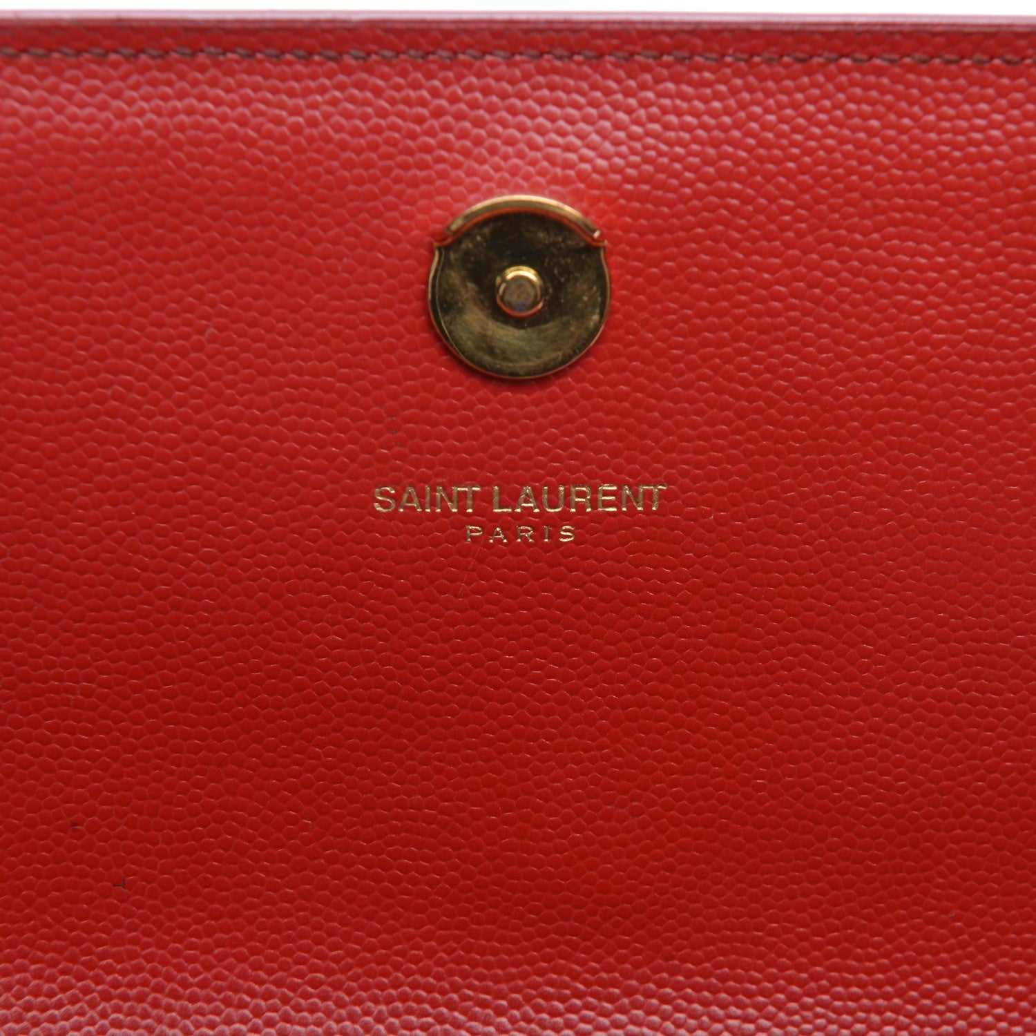 Saint Laurent Grain De Poudre Small Classic Monogram Satchel Vermillion 7 of 9
