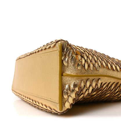 Loewe Metallic Laminated Lambskin Medium Scale Flamenco Knot Clutch Gold 9 of 9