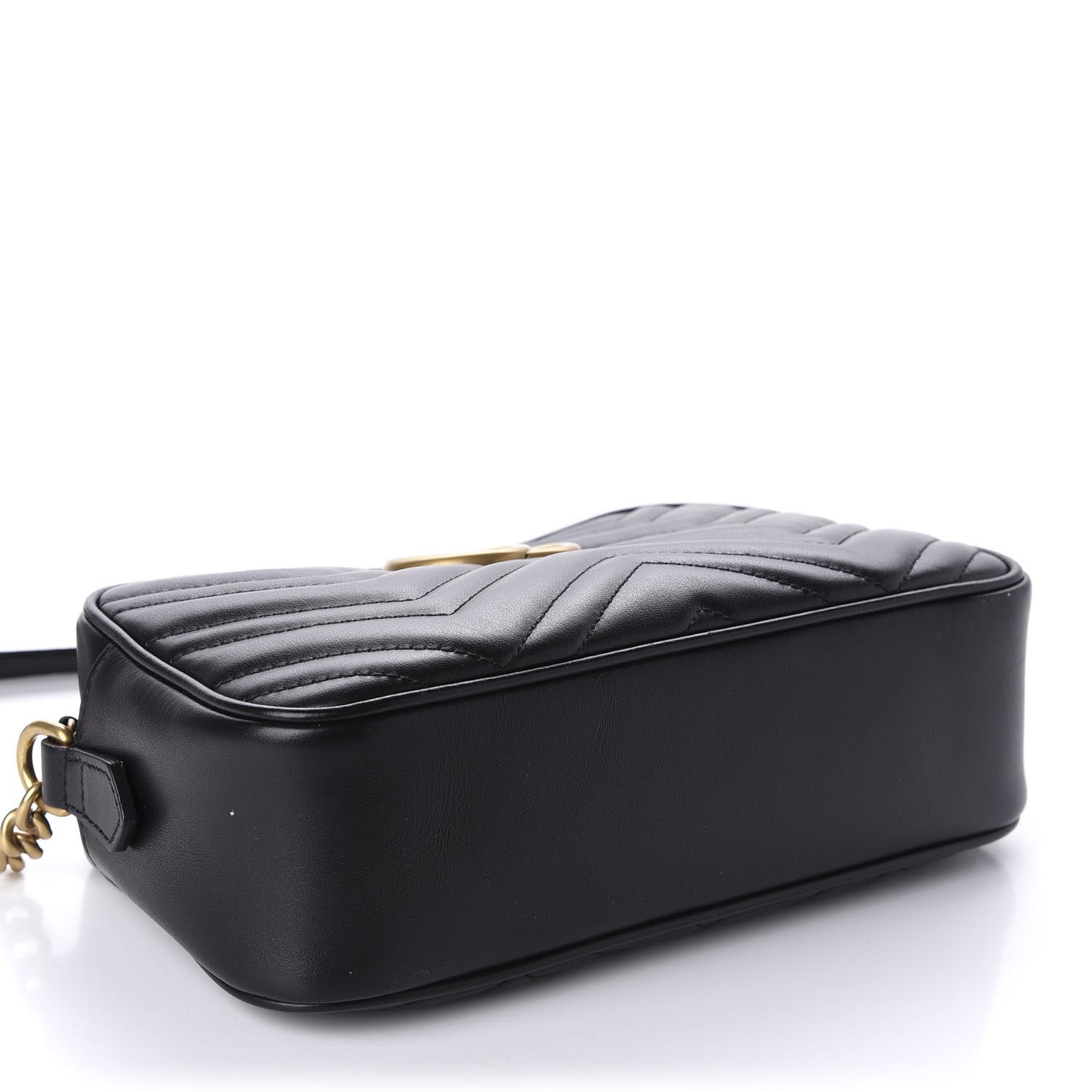 Calfskin Matelasse Small GG Marmont Chain Shoulder Bag Black