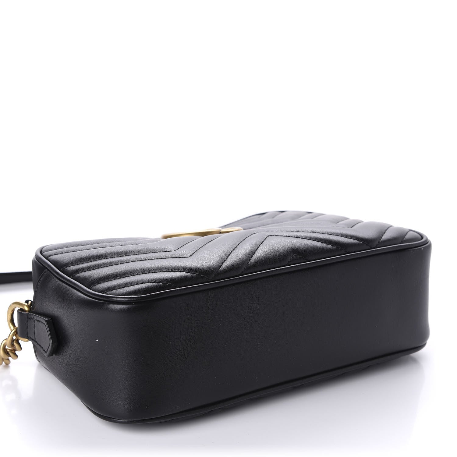 Gucci Calfskin Matelasse Small GG Marmont Chain Shoulder Bag Black 4 of 10