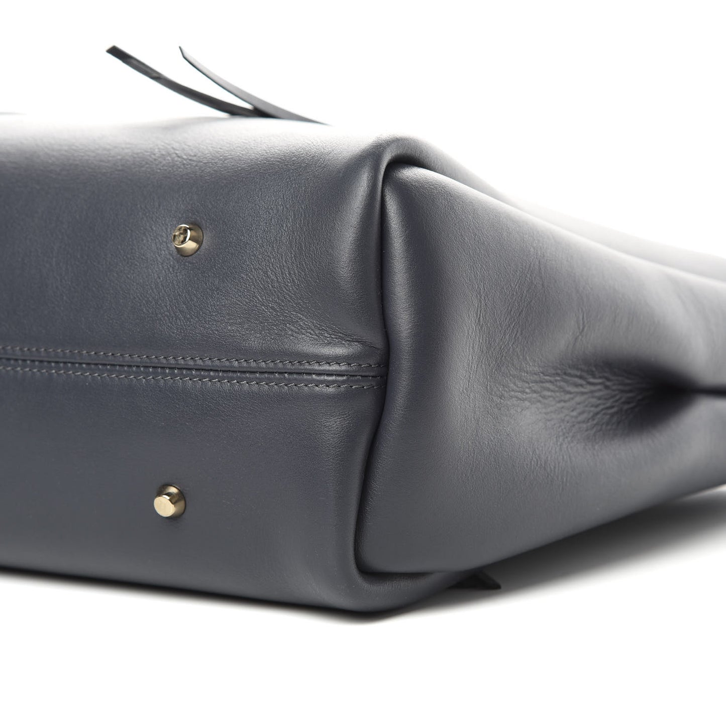 Smooth Calfskin Small Fringe Shopper Tote Navy