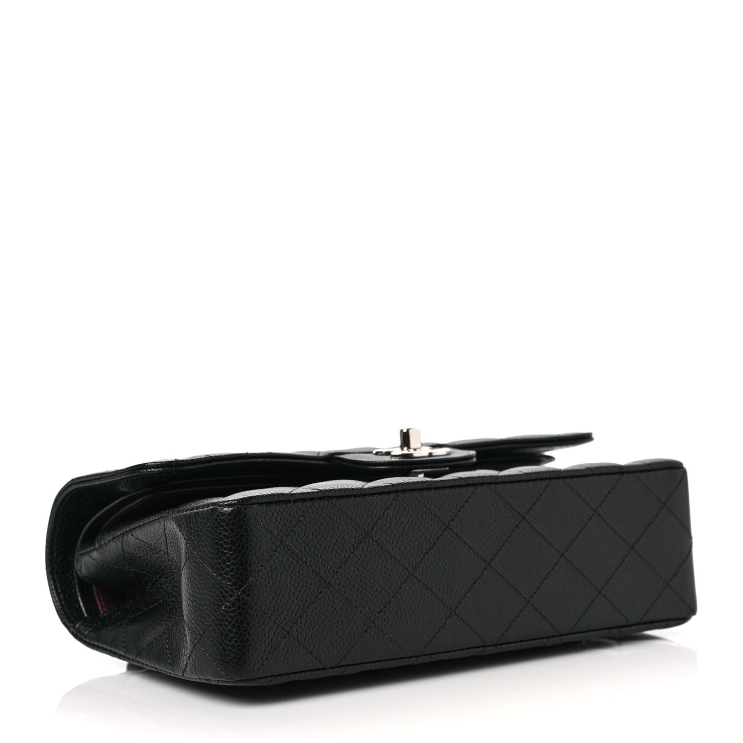 Caviar Quilted Small Double Flap Black