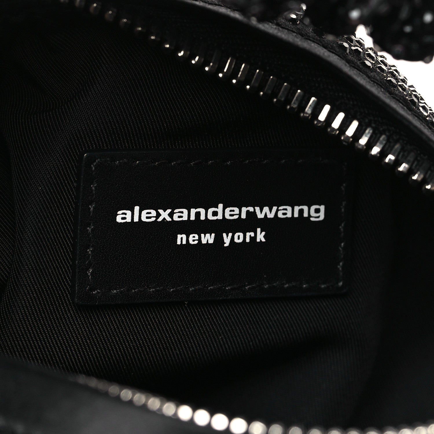 Alexander Wang Satin Crystal Rhinestone Mini Scrunchie Clutch  Black 6 of 10