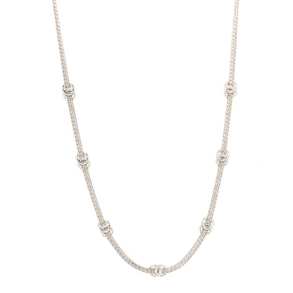 Chanel Metal CC Short Chain Necklace Silver 1 of 5