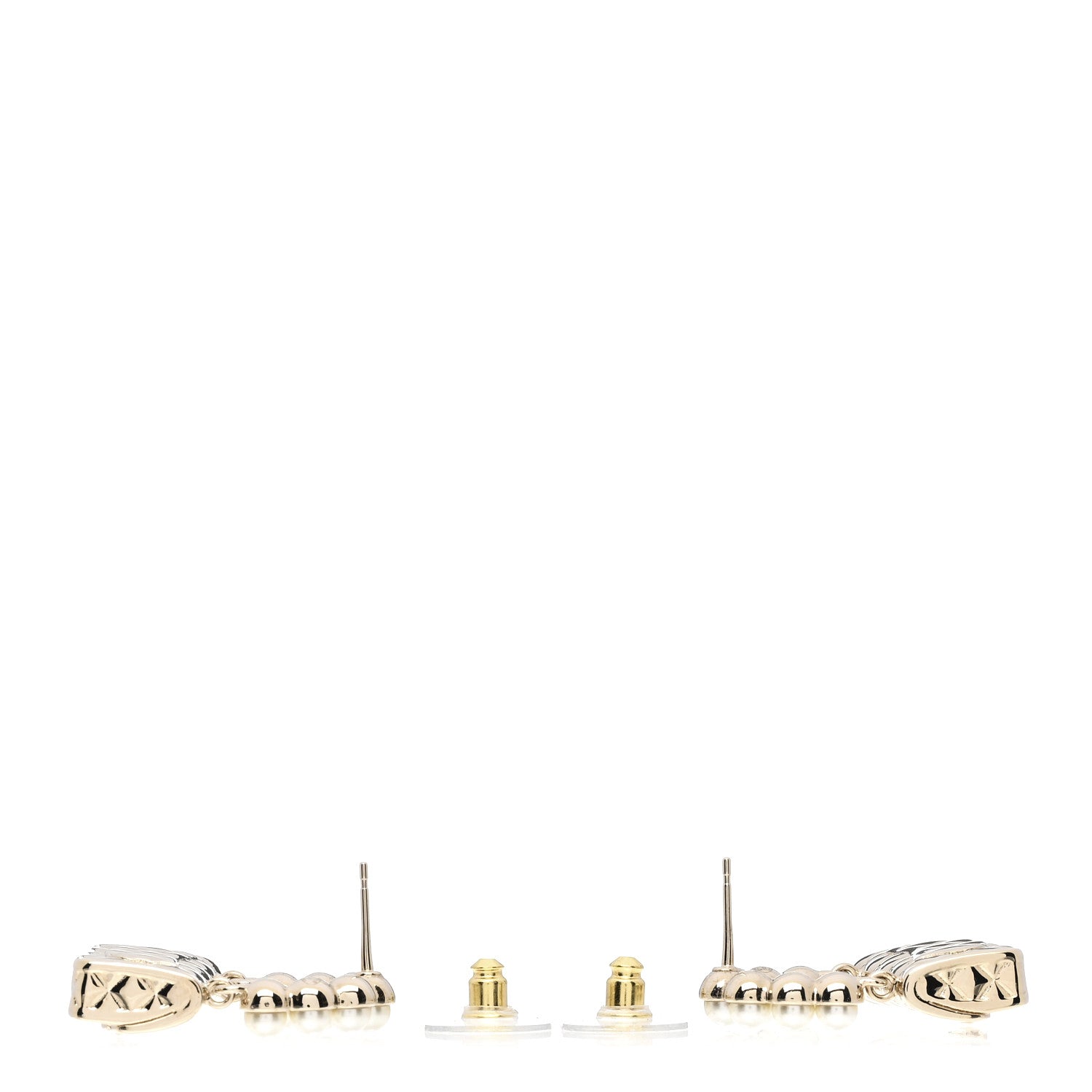 Chanel Pearl Quilted CC Flap Bag Earrings Gold 3 of 3